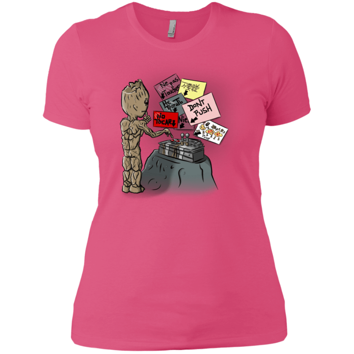T-Shirts Hot Pink / X-Small Groot No Touch Women's Premium T-Shirt
