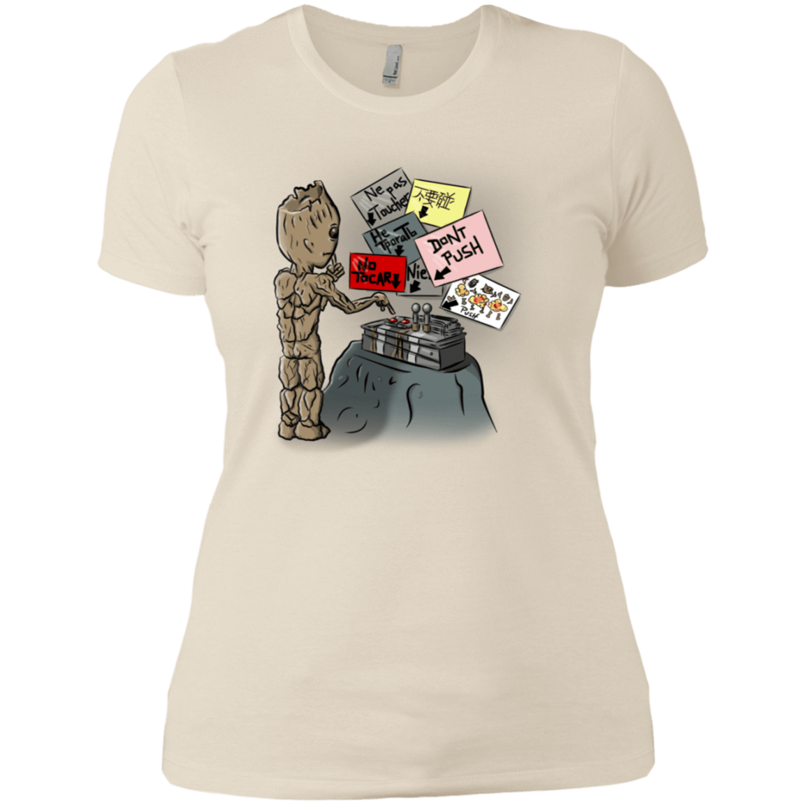 T-Shirts Ivory/ / X-Small Groot No Touch Women's Premium T-Shirt