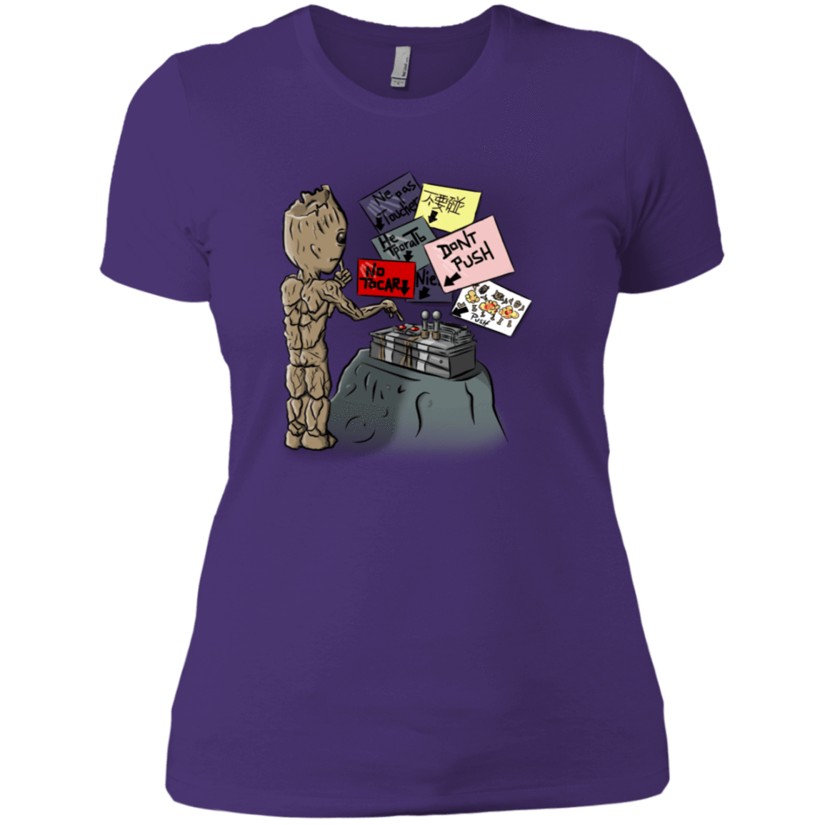 T-Shirts Purple Rush/ / X-Small Groot No Touch Women's Premium T-Shirt