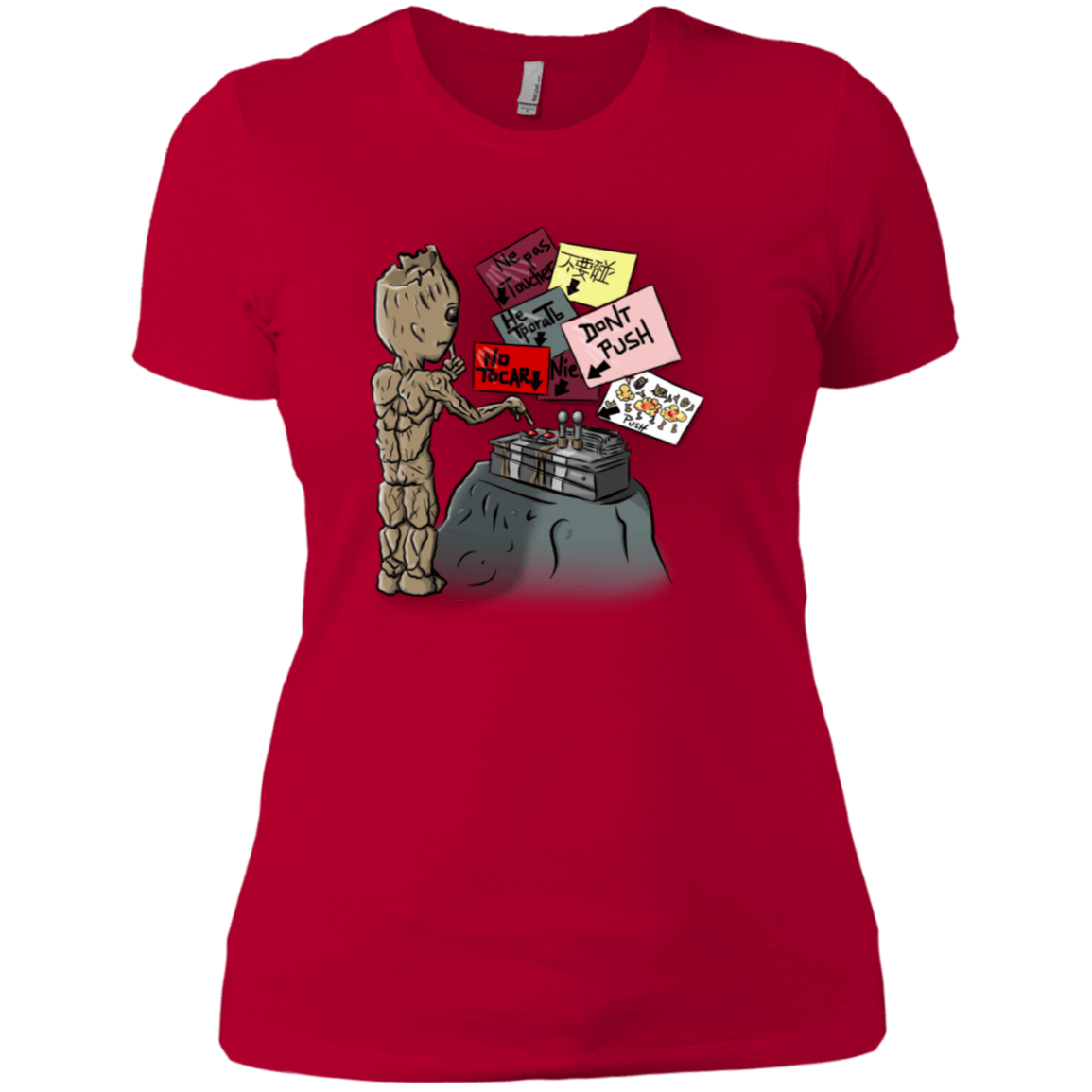 T-Shirts Red / X-Small Groot No Touch Women's Premium T-Shirt