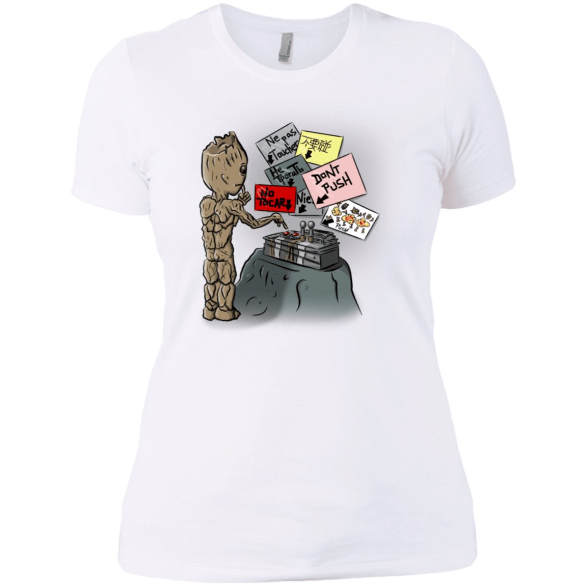 T-Shirts White / X-Small Groot No Touch Women's Premium T-Shirt