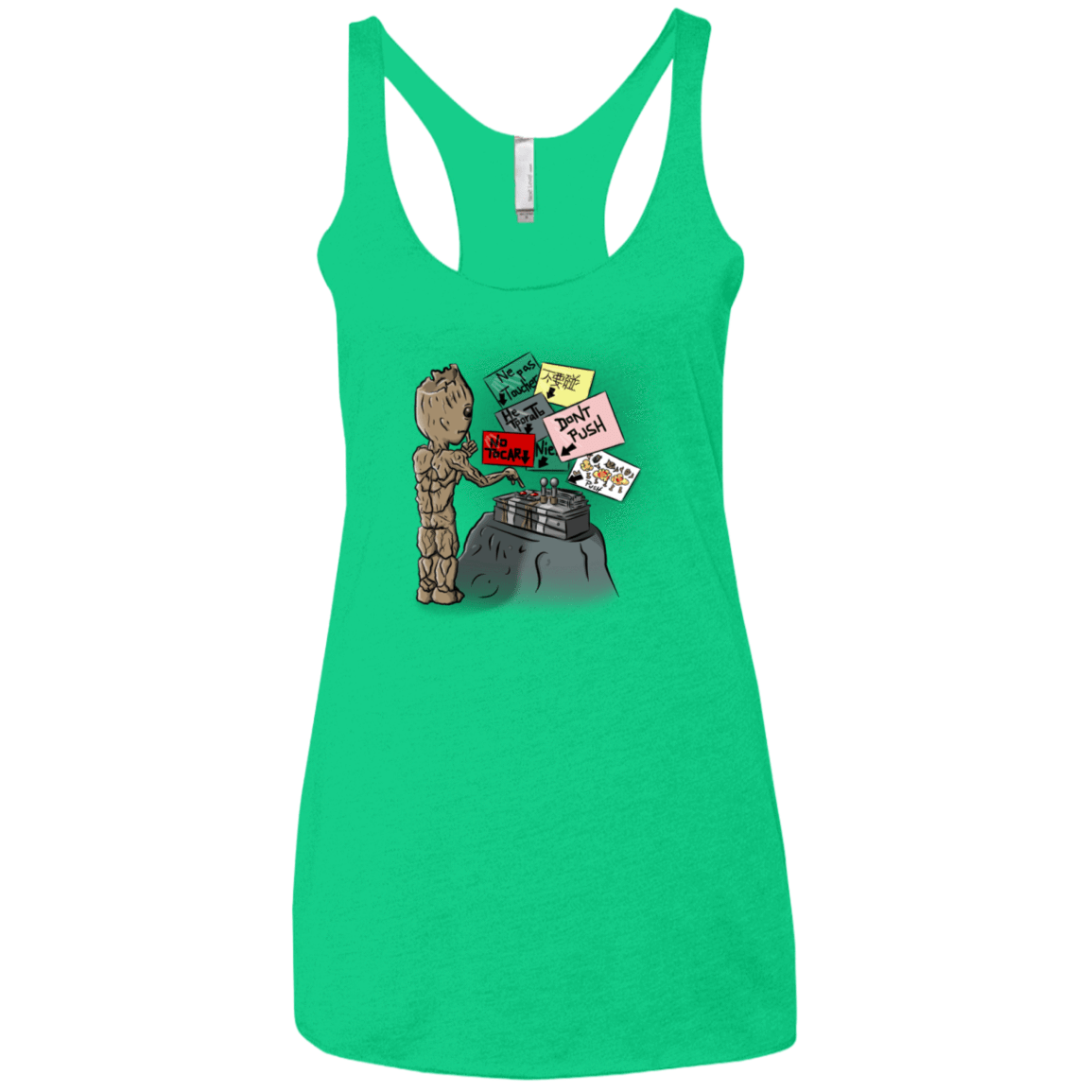 T-Shirts Envy / X-Small Groot No Touch Women's Triblend Racerback Tank