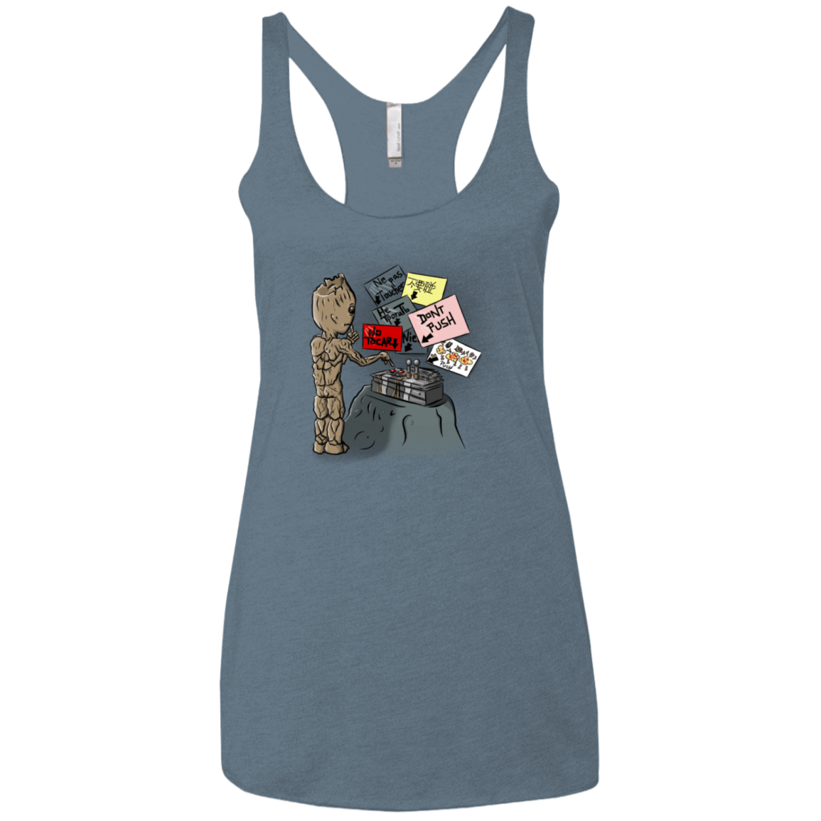 T-Shirts Indigo / X-Small Groot No Touch Women's Triblend Racerback Tank