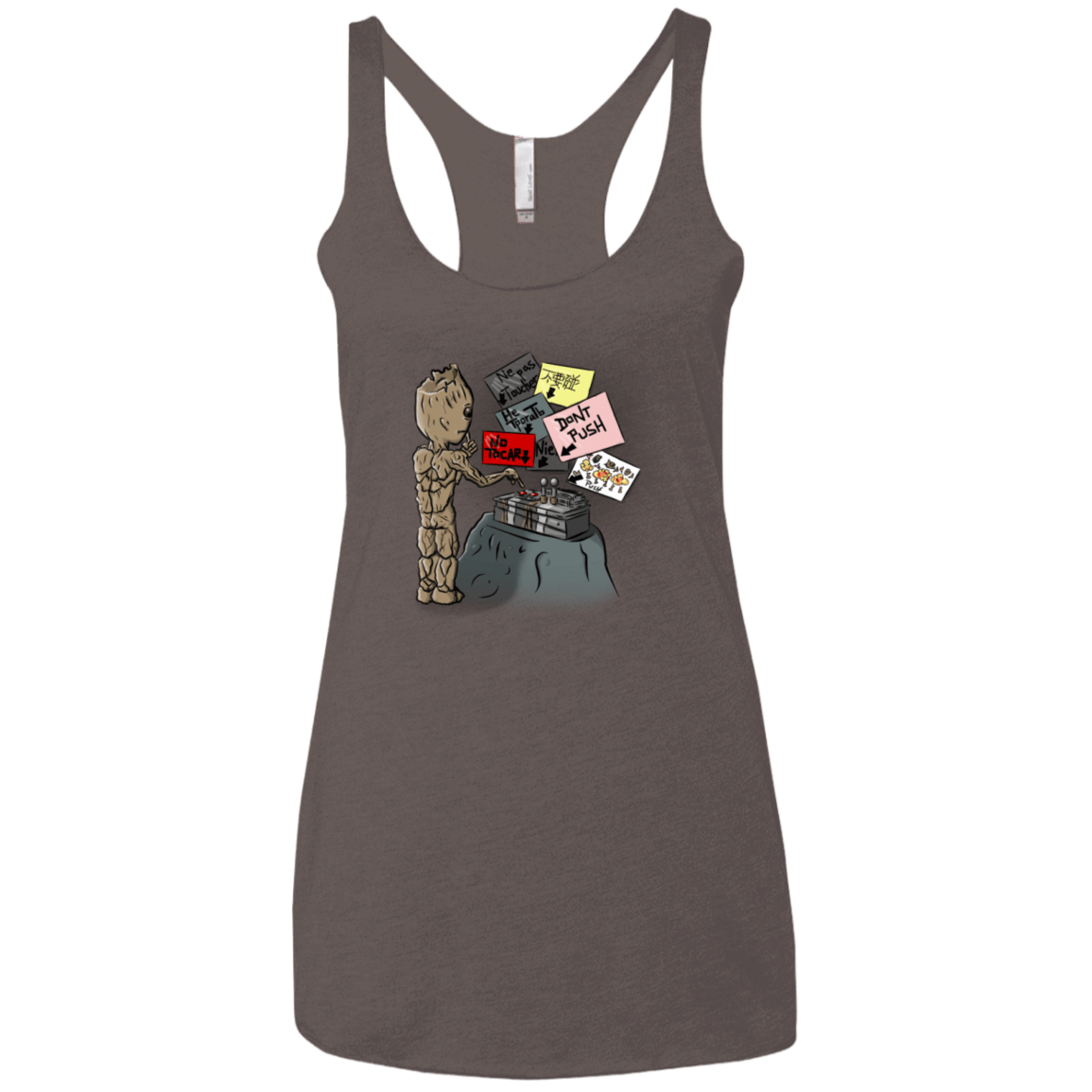 T-Shirts Macchiato / X-Small Groot No Touch Women's Triblend Racerback Tank