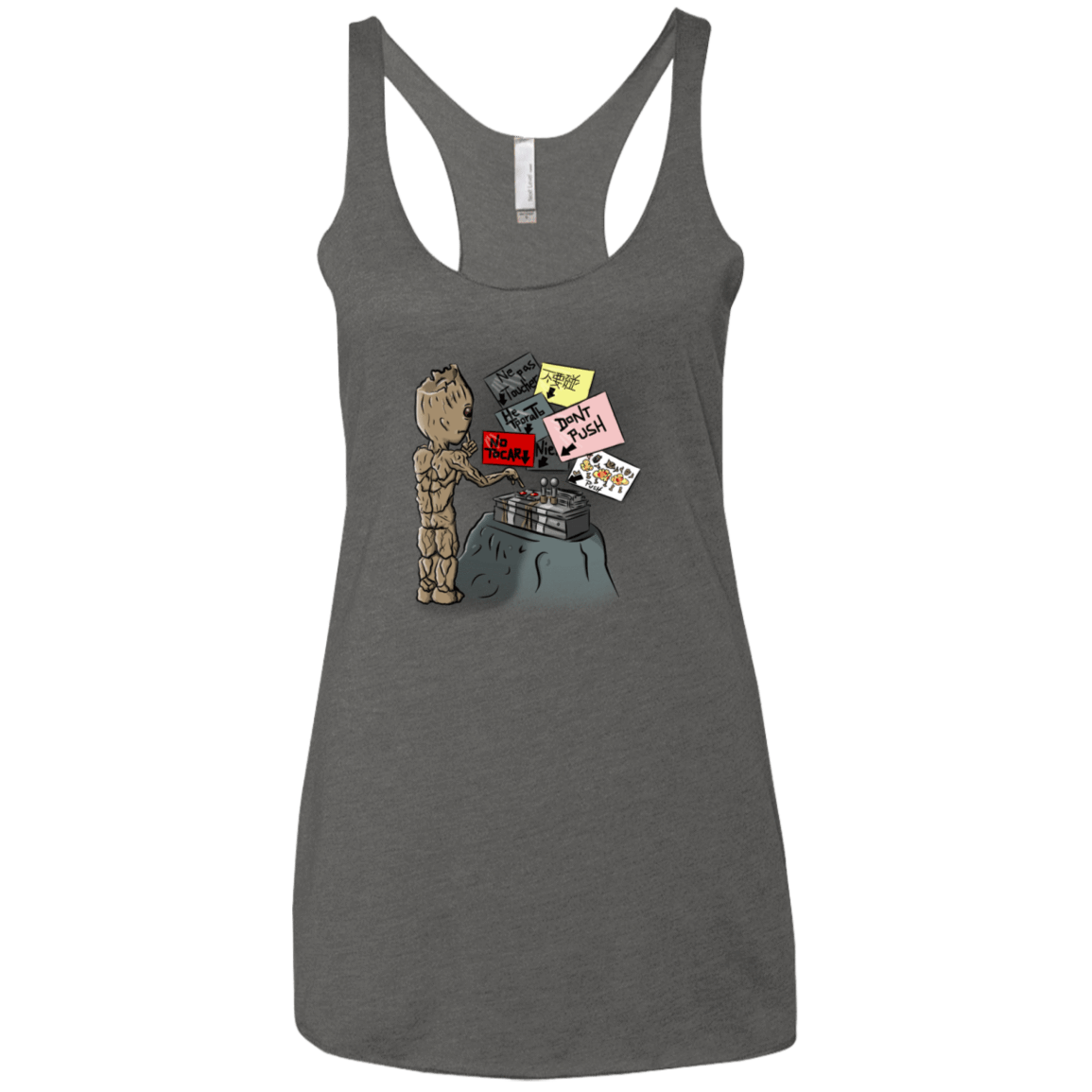 T-Shirts Premium Heather / X-Small Groot No Touch Women's Triblend Racerback Tank
