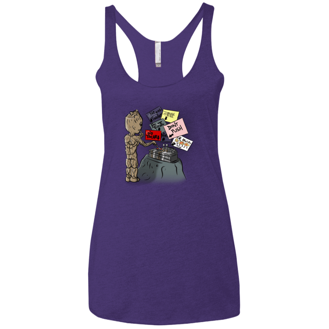 T-Shirts Purple Rush / X-Small Groot No Touch Women's Triblend Racerback Tank