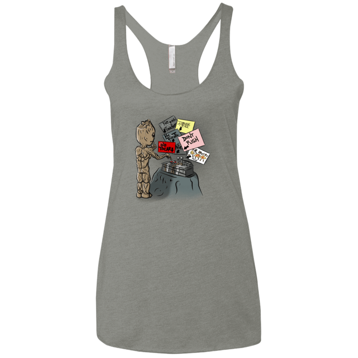 T-Shirts Venetian Grey / X-Small Groot No Touch Women's Triblend Racerback Tank