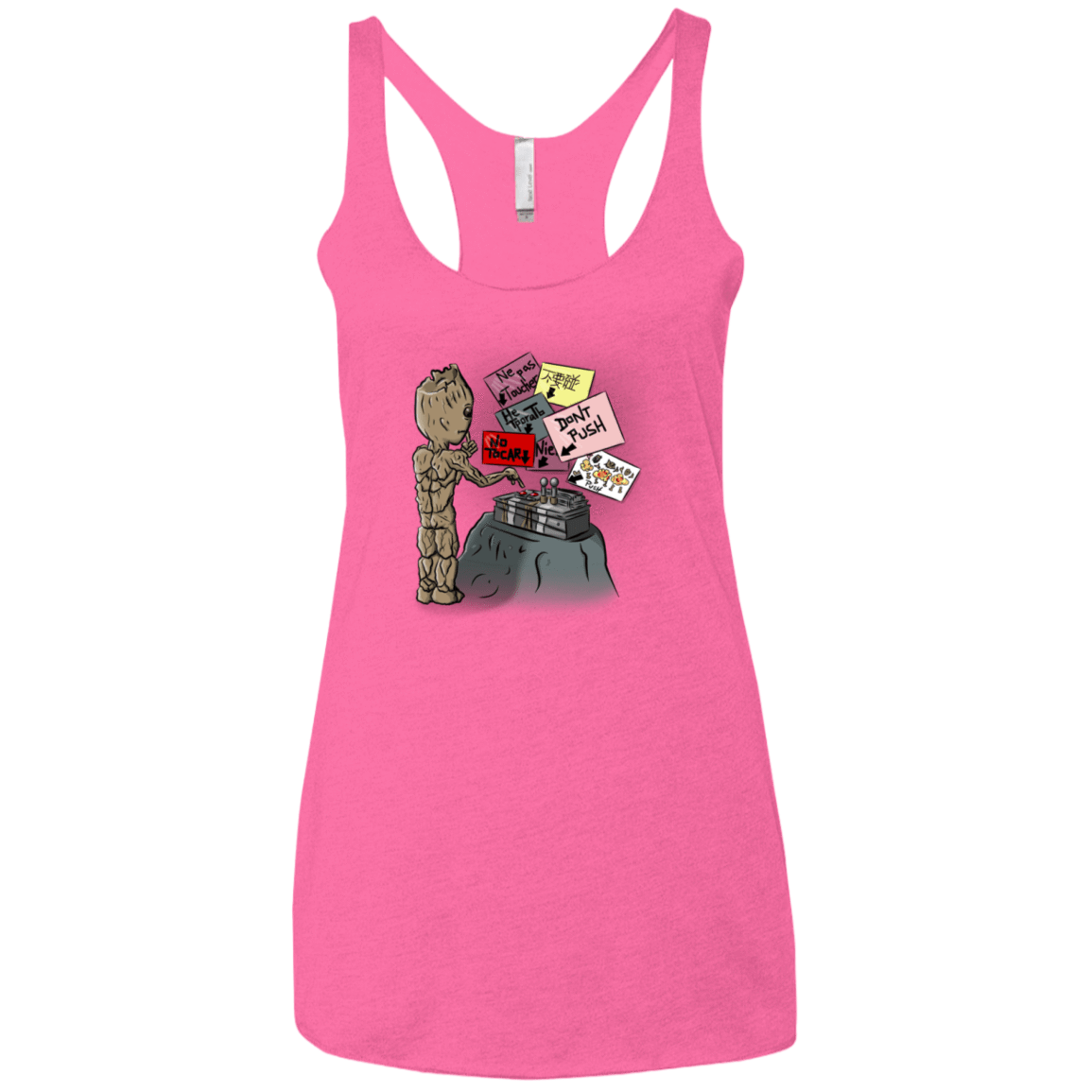 T-Shirts Vintage Pink / X-Small Groot No Touch Women's Triblend Racerback Tank