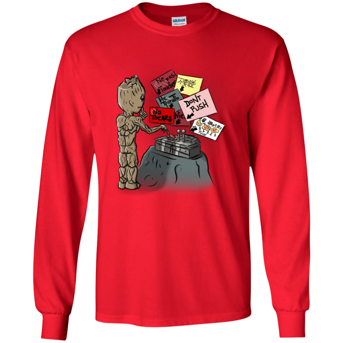T-Shirts Red / YS Groot No Touch Youth Long Sleeve T-Shirt