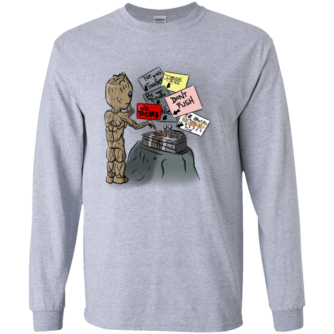 T-Shirts Sport Grey / YS Groot No Touch Youth Long Sleeve T-Shirt