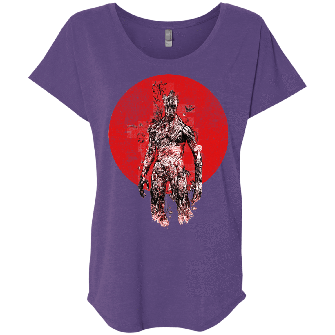 T-Shirts Purple Rush / X-Small Groot's Garden Triblend Dolman Sleeve
