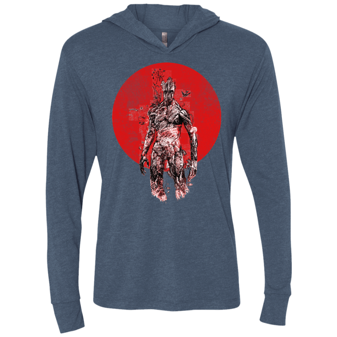 T-Shirts Indigo / X-Small Groot's Garden Triblend Long Sleeve Hoodie Tee