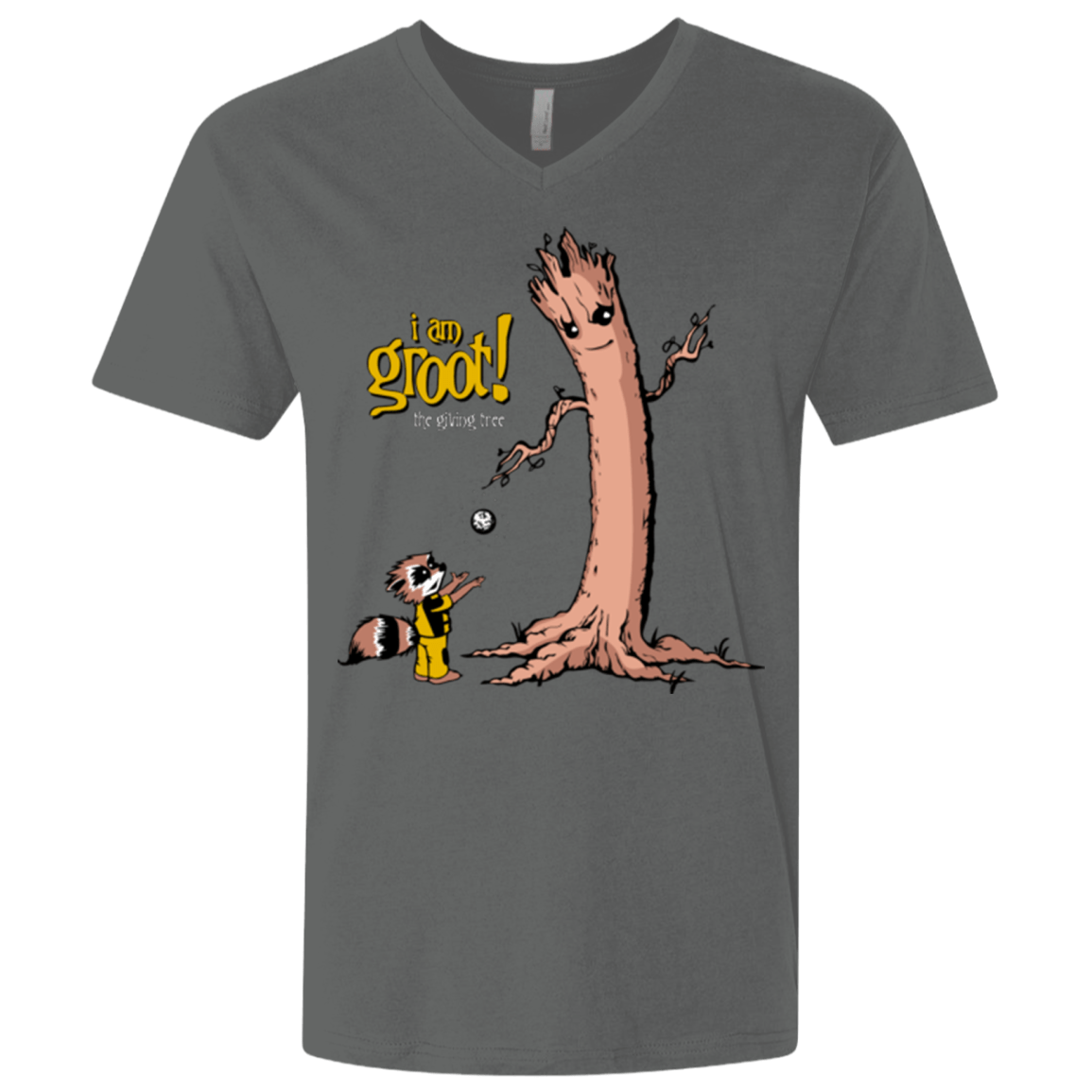 T-Shirts Heavy Metal / X-Small Groots Giving Men's Premium V-Neck