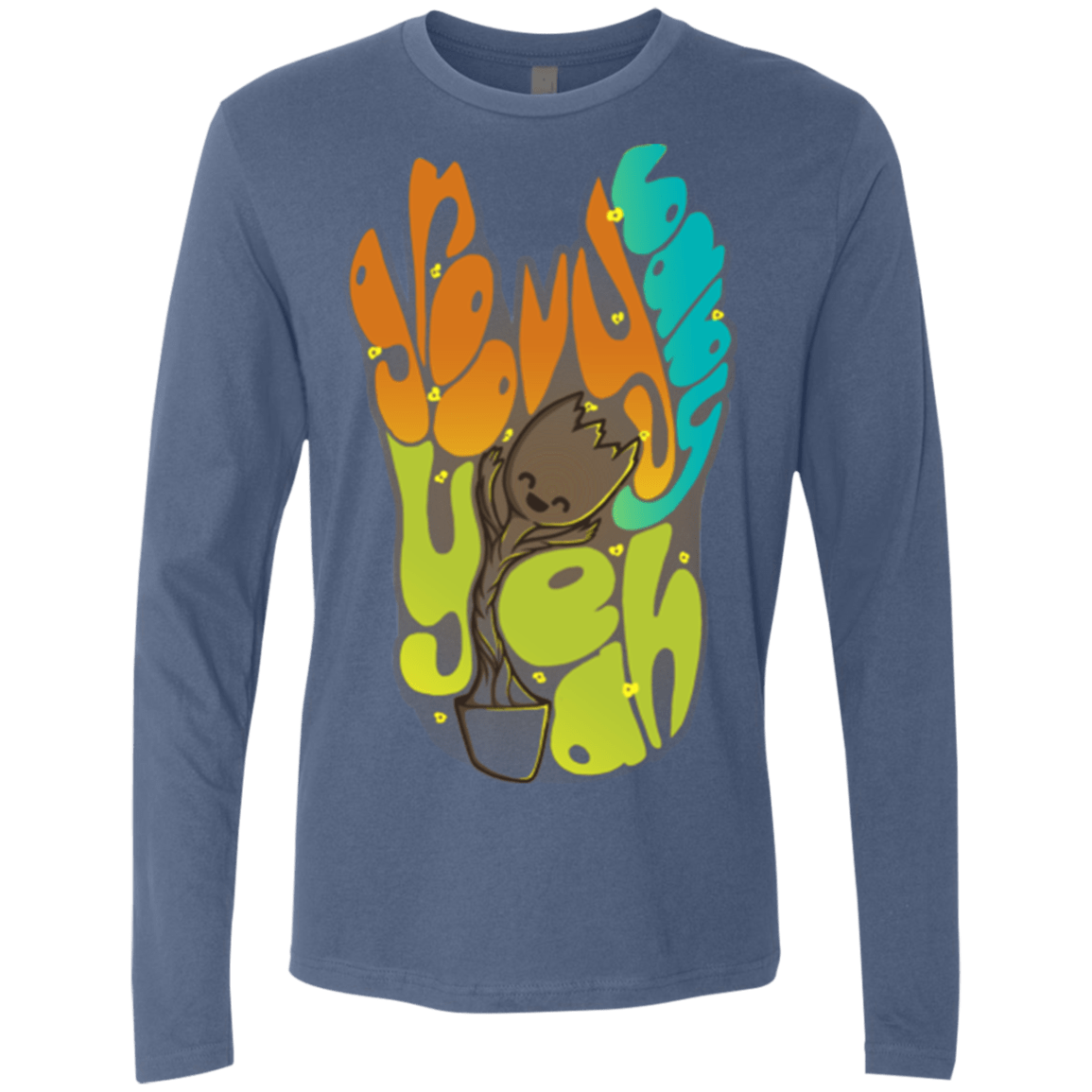 T-Shirts Indigo / Small Groovy Baby Men's Premium Long Sleeve