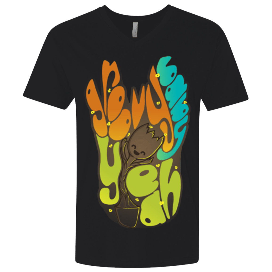 T-Shirts Black / X-Small Groovy Baby Men's Premium V-Neck