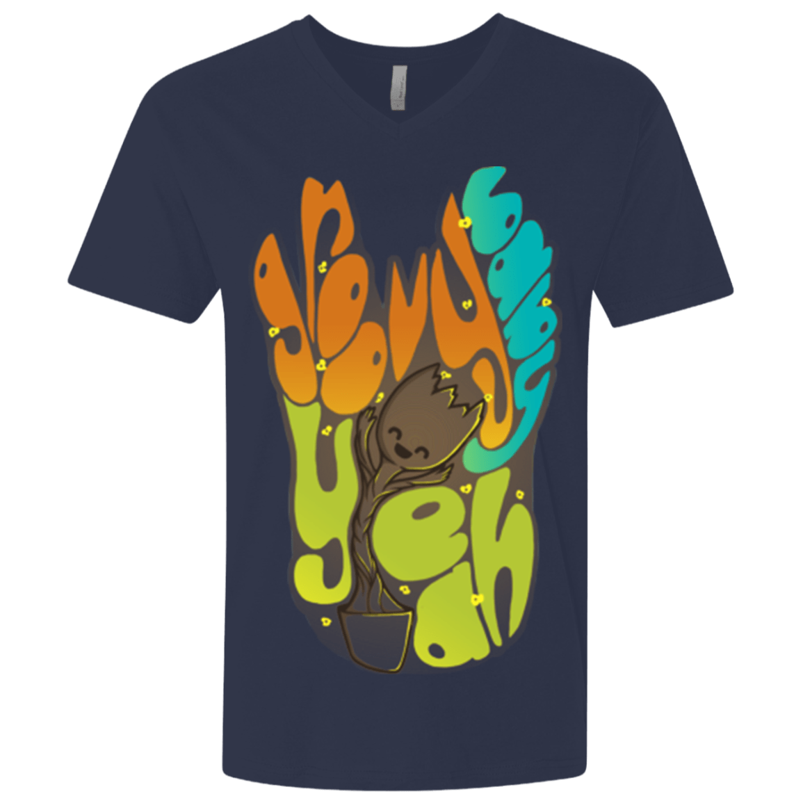 T-Shirts Midnight Navy / X-Small Groovy Baby Men's Premium V-Neck