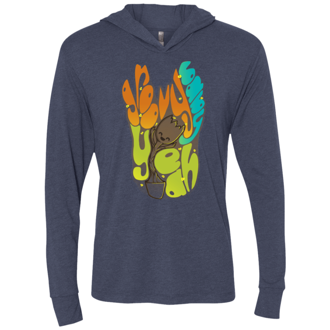 T-Shirts Vintage Navy / X-Small Groovy Baby Triblend Long Sleeve Hoodie Tee