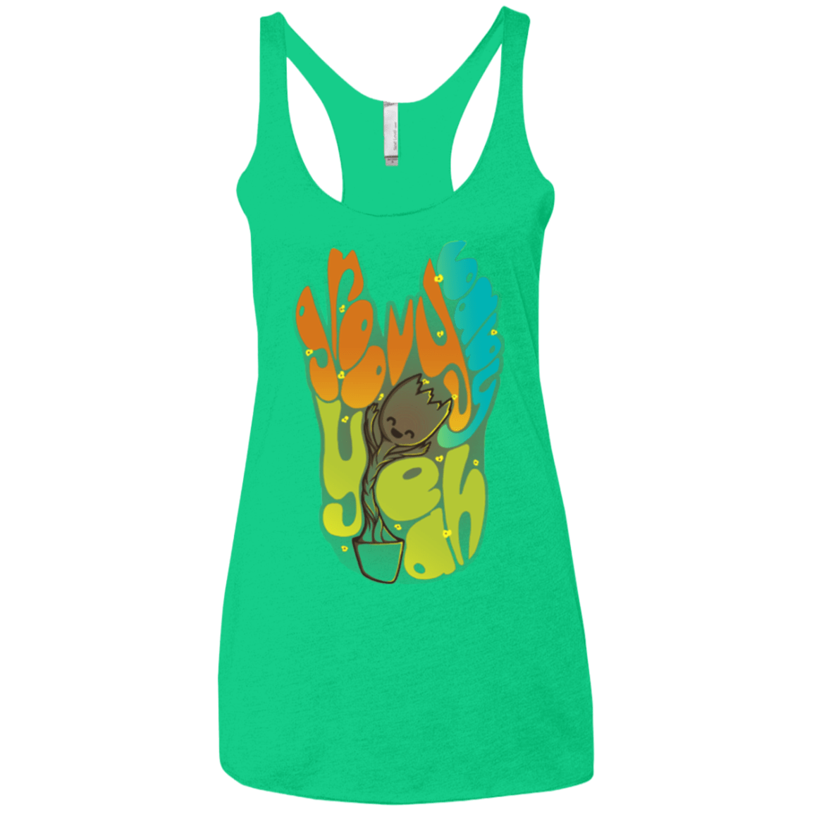 T-Shirts Envy / X-Small Groovy Baby Women's Triblend Racerback Tank