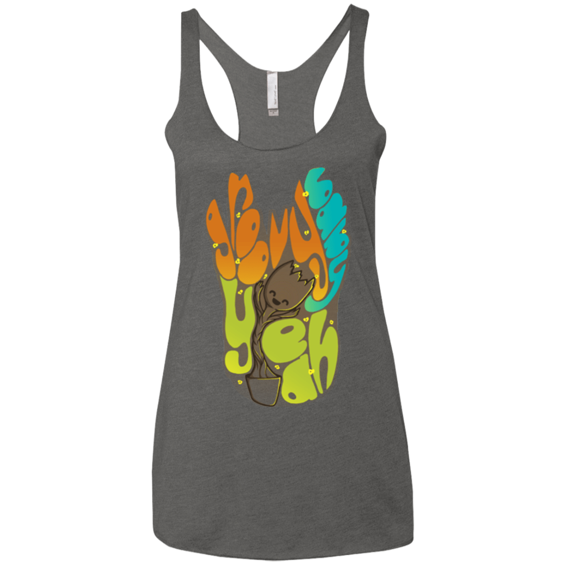 T-Shirts Premium Heather / X-Small Groovy Baby Women's Triblend Racerback Tank