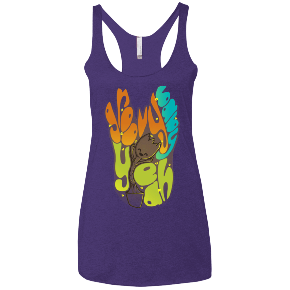 T-Shirts Purple / X-Small Groovy Baby Women's Triblend Racerback Tank