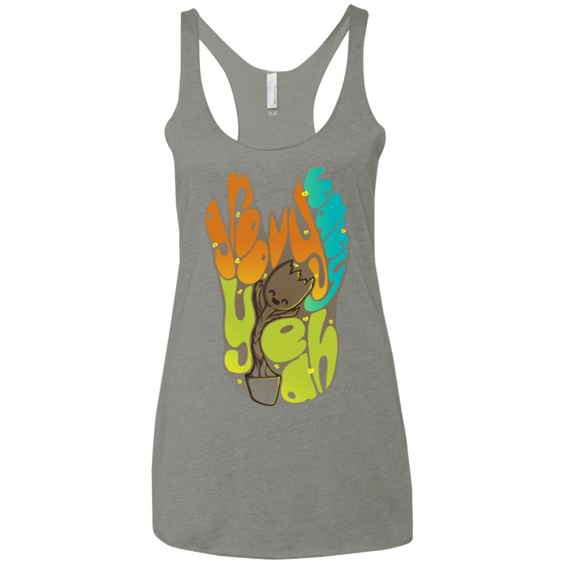 T-Shirts Venetian Grey / X-Small Groovy Baby Women's Triblend Racerback Tank