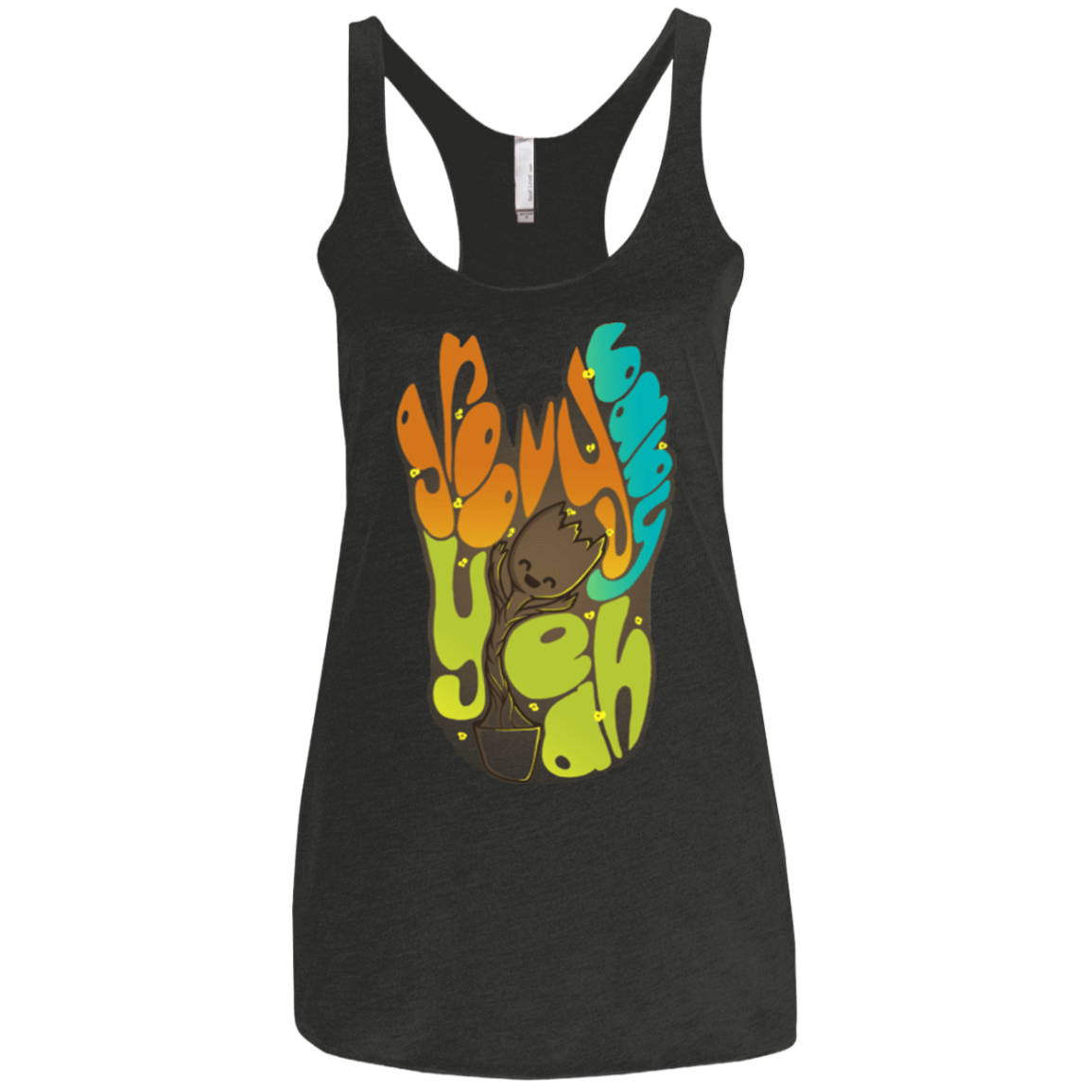 T-Shirts Vintage Black / X-Small Groovy Baby Women's Triblend Racerback Tank