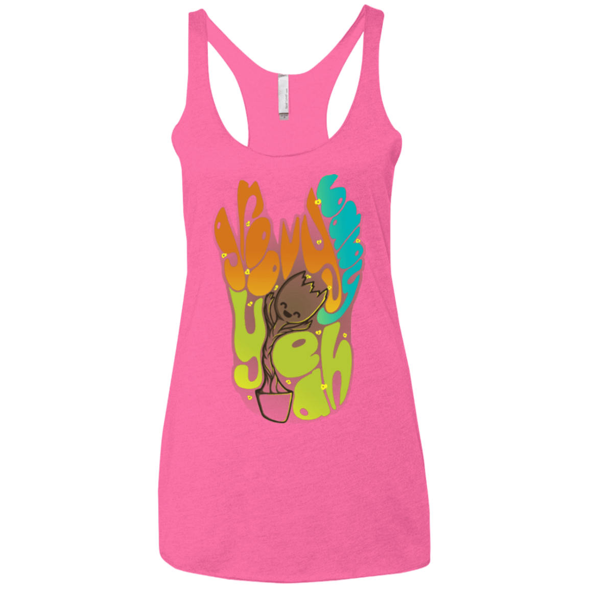 T-Shirts Vintage Pink / X-Small Groovy Baby Women's Triblend Racerback Tank