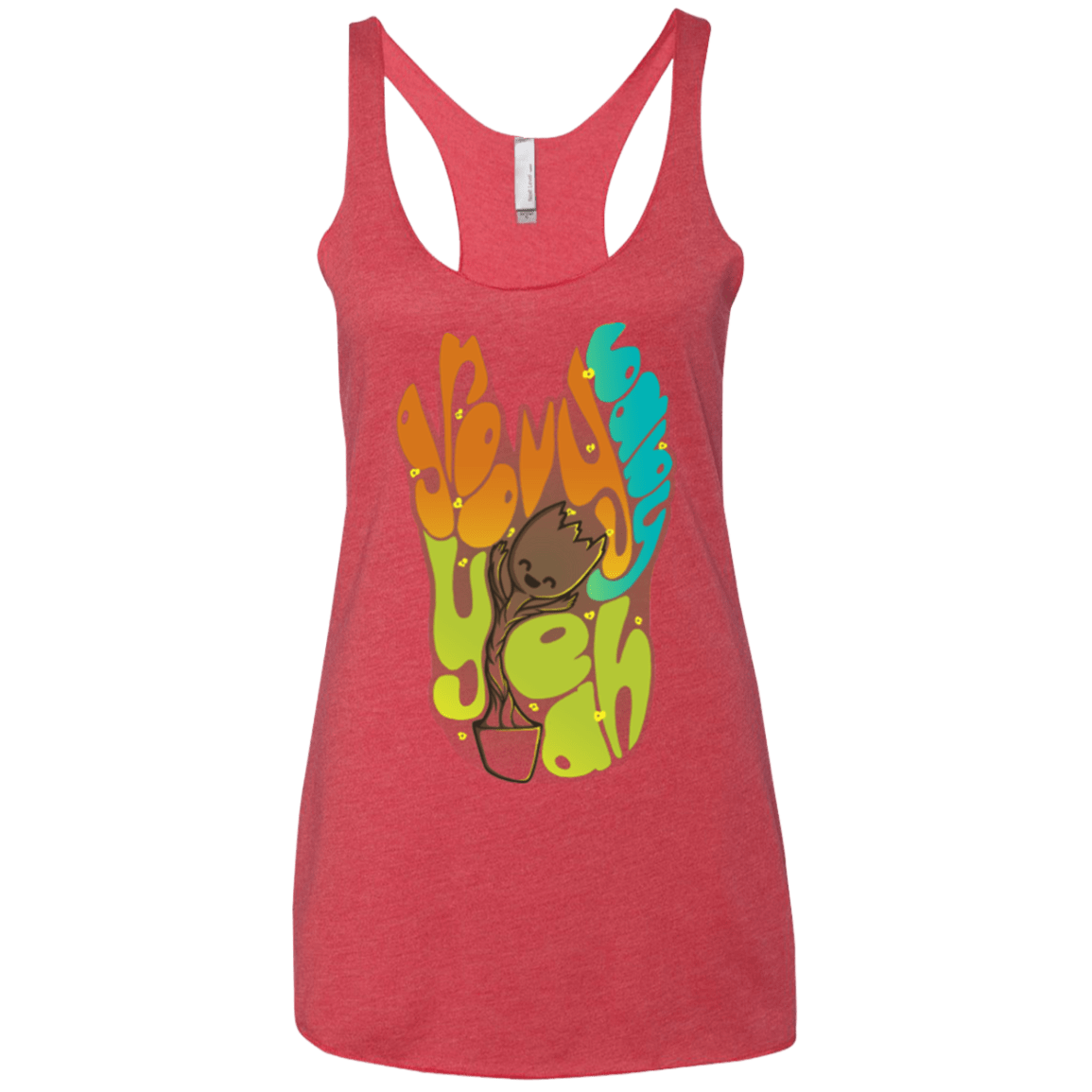 T-Shirts Vintage Red / X-Small Groovy Baby Women's Triblend Racerback Tank