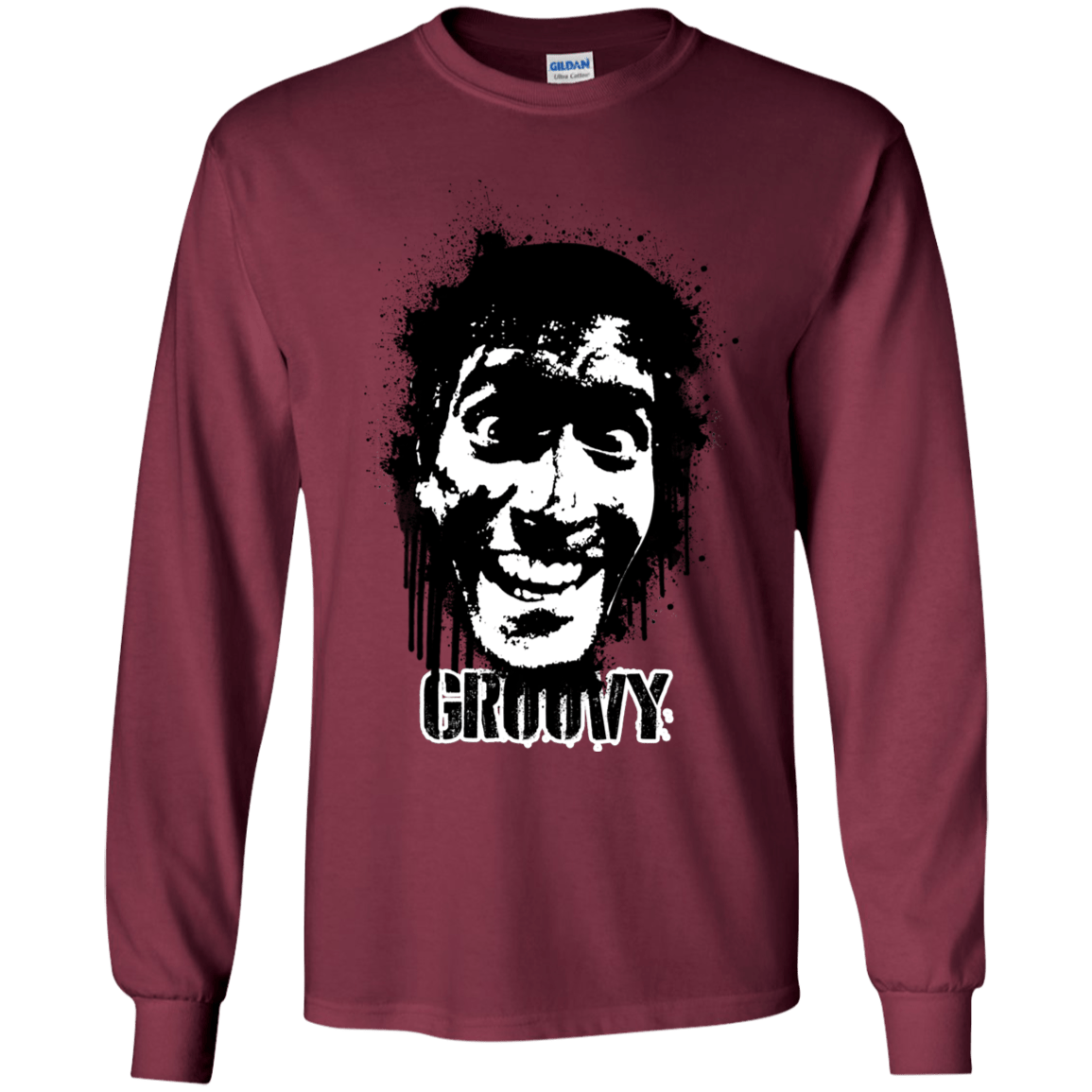 T-Shirts Maroon / YS Groovy Youth Long Sleeve T-Shirt