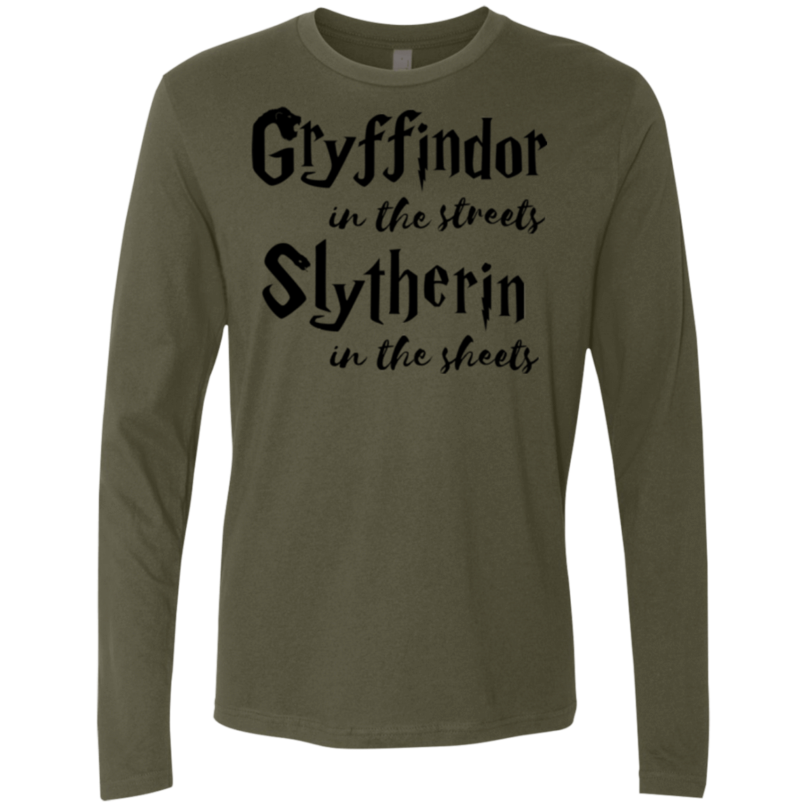 T-Shirts Military Green / Small Gryffindor Streets Men's Premium Long Sleeve