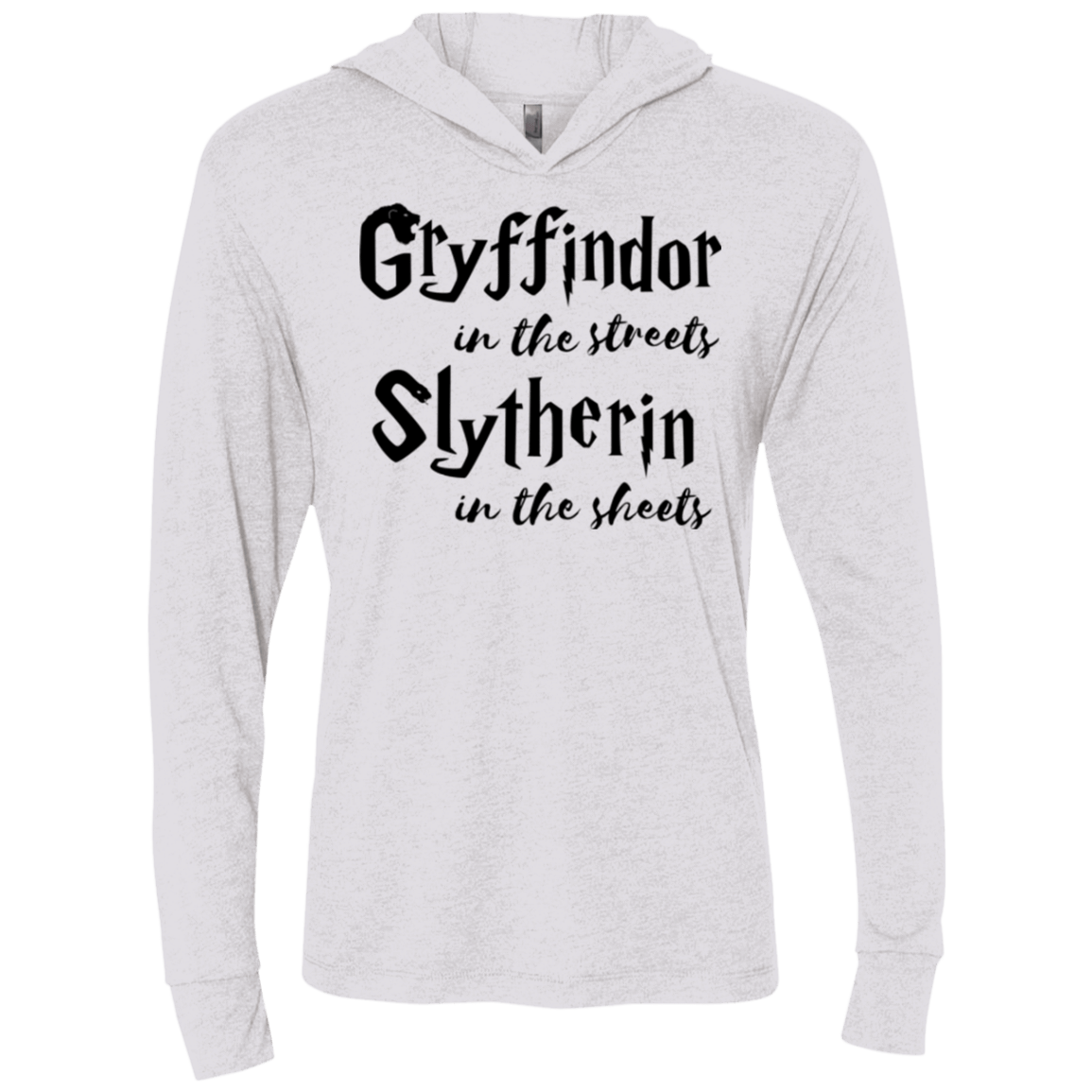 T-Shirts Heather White / X-Small Gryffindor Streets Triblend Long Sleeve Hoodie Tee