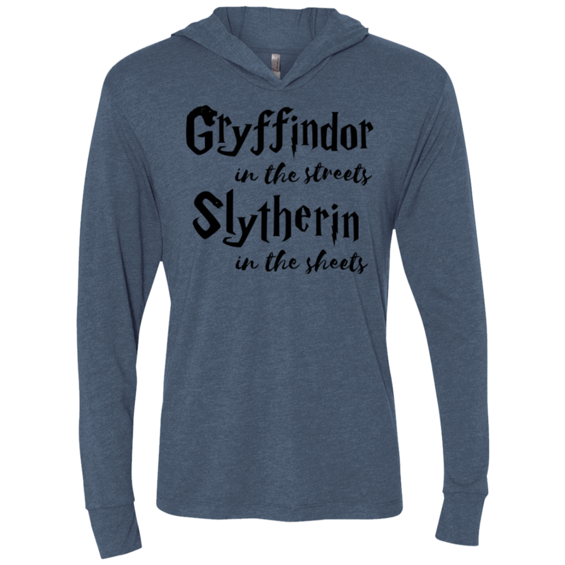 T-Shirts Indigo / X-Small Gryffindor Streets Triblend Long Sleeve Hoodie Tee