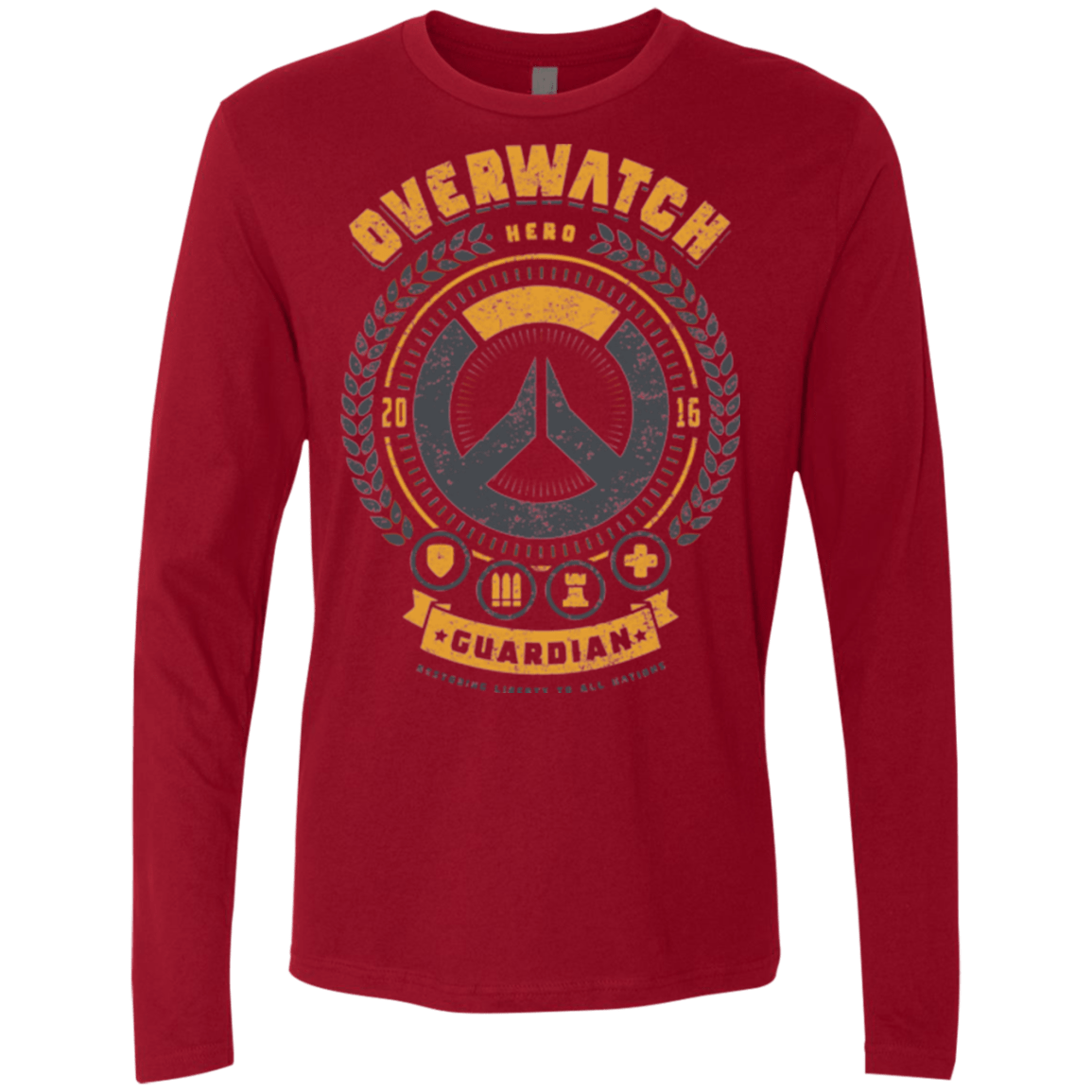 T-Shirts Cardinal / Small Guardian Hero Men's Premium Long Sleeve