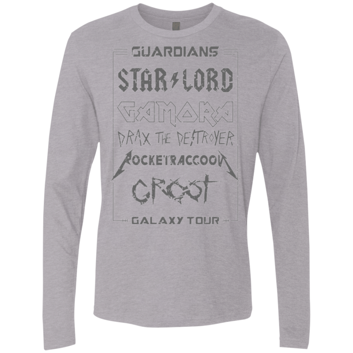 T-Shirts Heather Grey / Small Guardians Galaxy Tour Grunge Men's Premium Long Sleeve