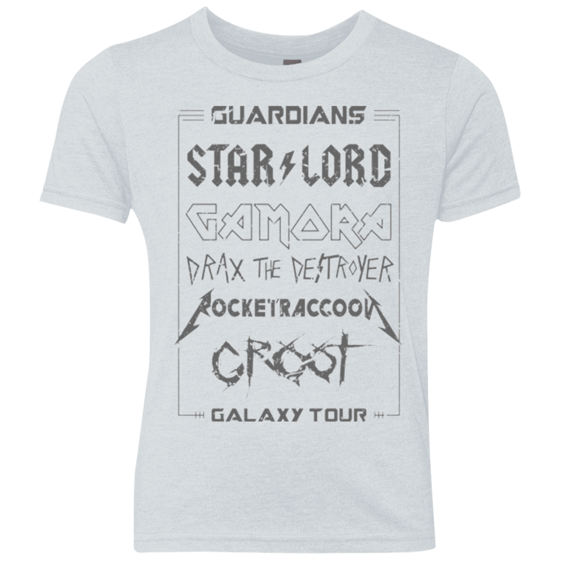 T-Shirts Heather White / YXS Guardians Galaxy Tour Grunge Youth Triblend T-Shirt