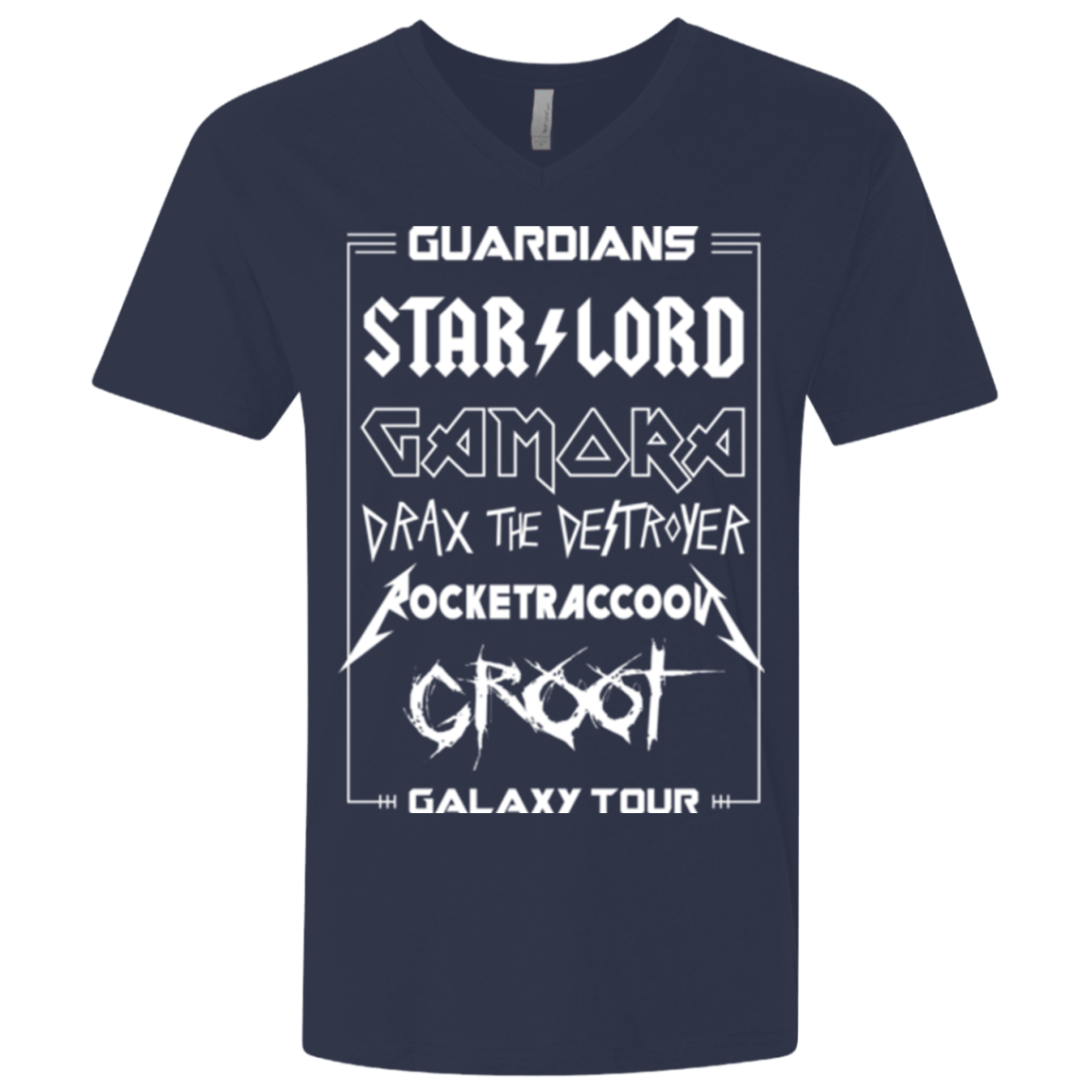 T-Shirts Midnight Navy / X-Small Guardians Galaxy Tour Men's Premium V-Neck