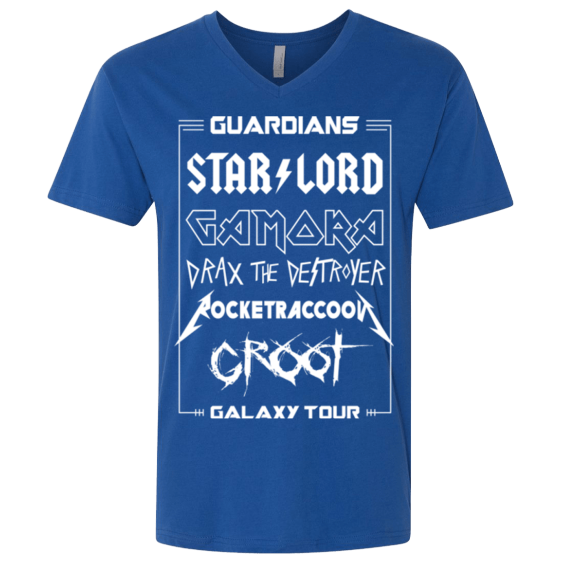 T-Shirts Royal / X-Small Guardians Galaxy Tour Men's Premium V-Neck