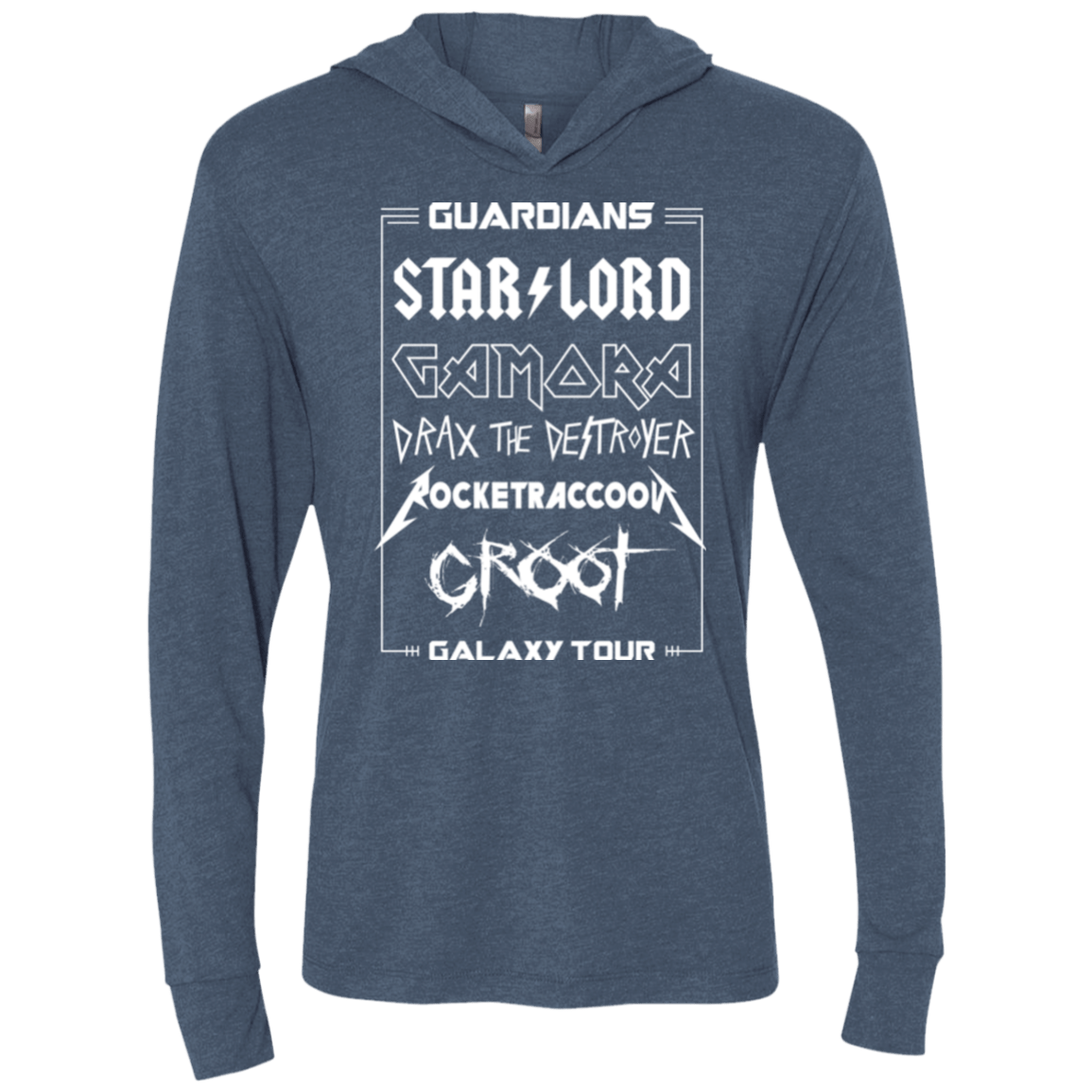 T-Shirts Indigo / X-Small Guardians Galaxy Tour Triblend Long Sleeve Hoodie Tee