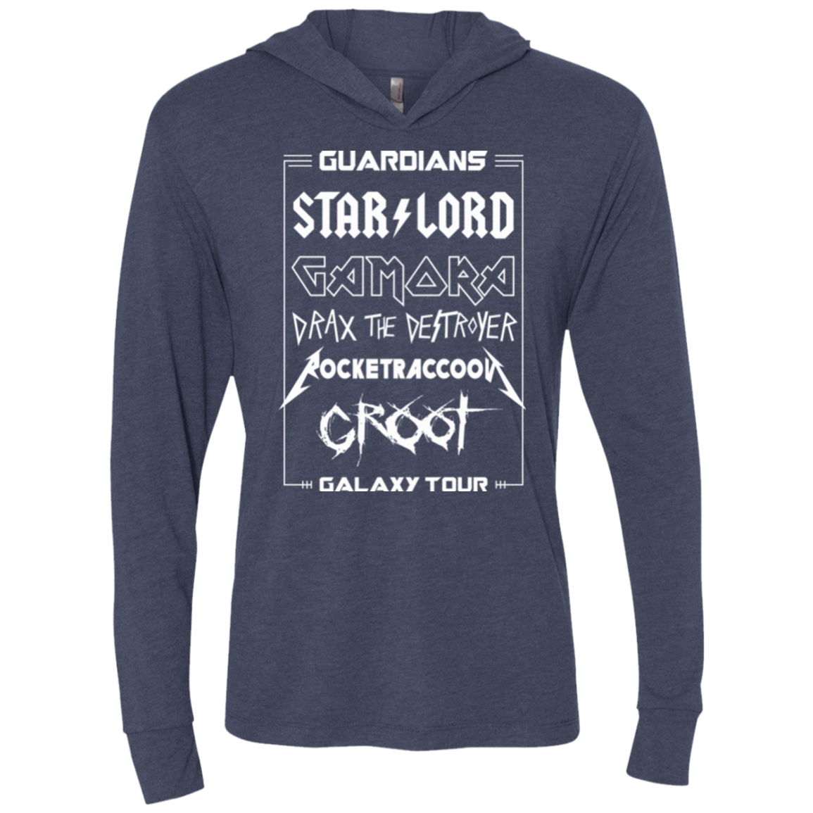 T-Shirts Vintage Navy / X-Small Guardians Galaxy Tour Triblend Long Sleeve Hoodie Tee