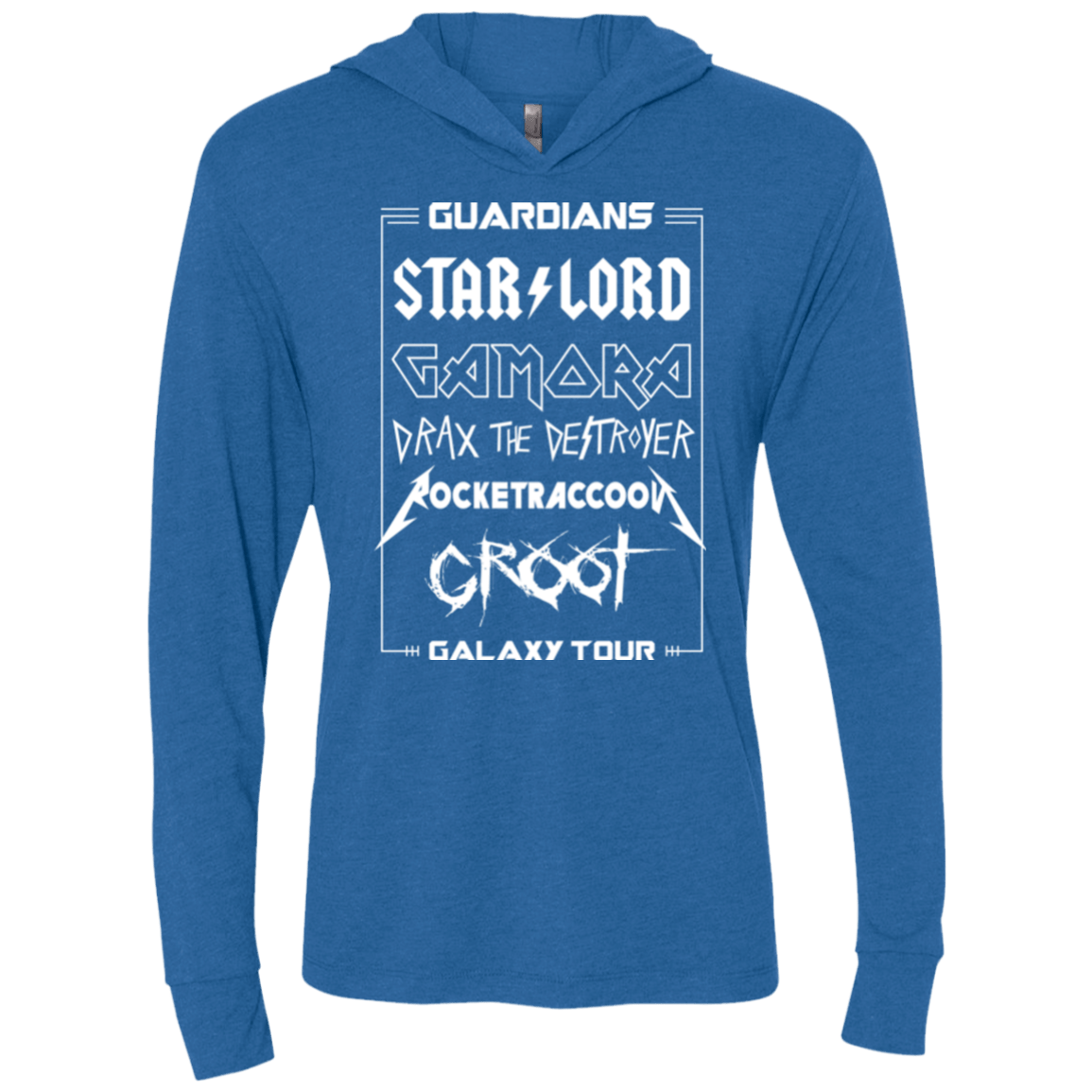 T-Shirts Vintage Royal / X-Small Guardians Galaxy Tour Triblend Long Sleeve Hoodie Tee