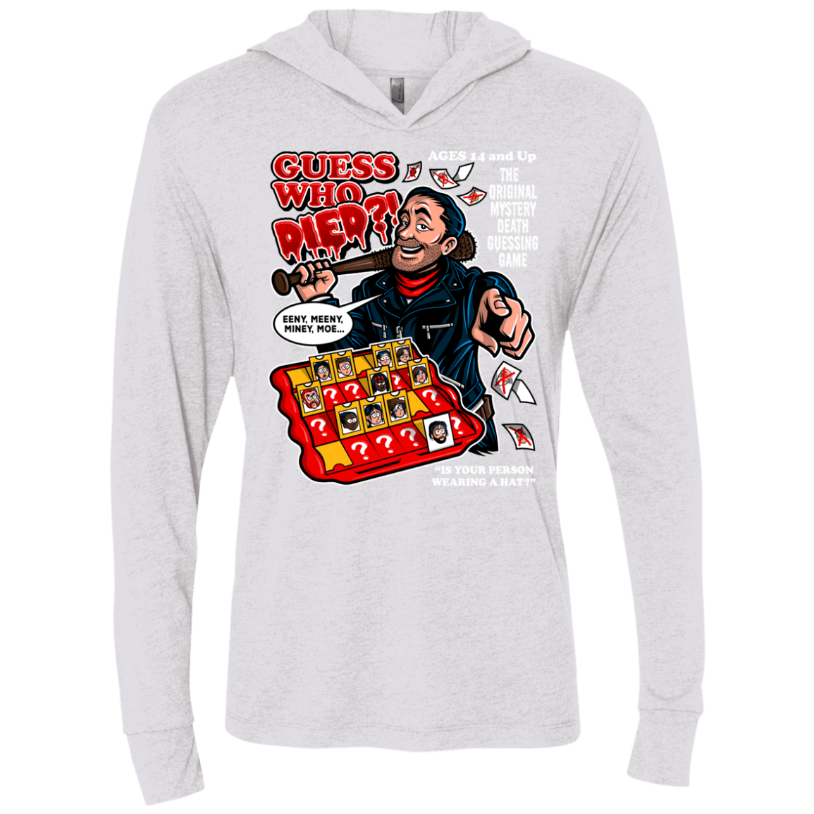 T-Shirts Heather White / X-Small Guess who Died Triblend Long Sleeve Hoodie Tee