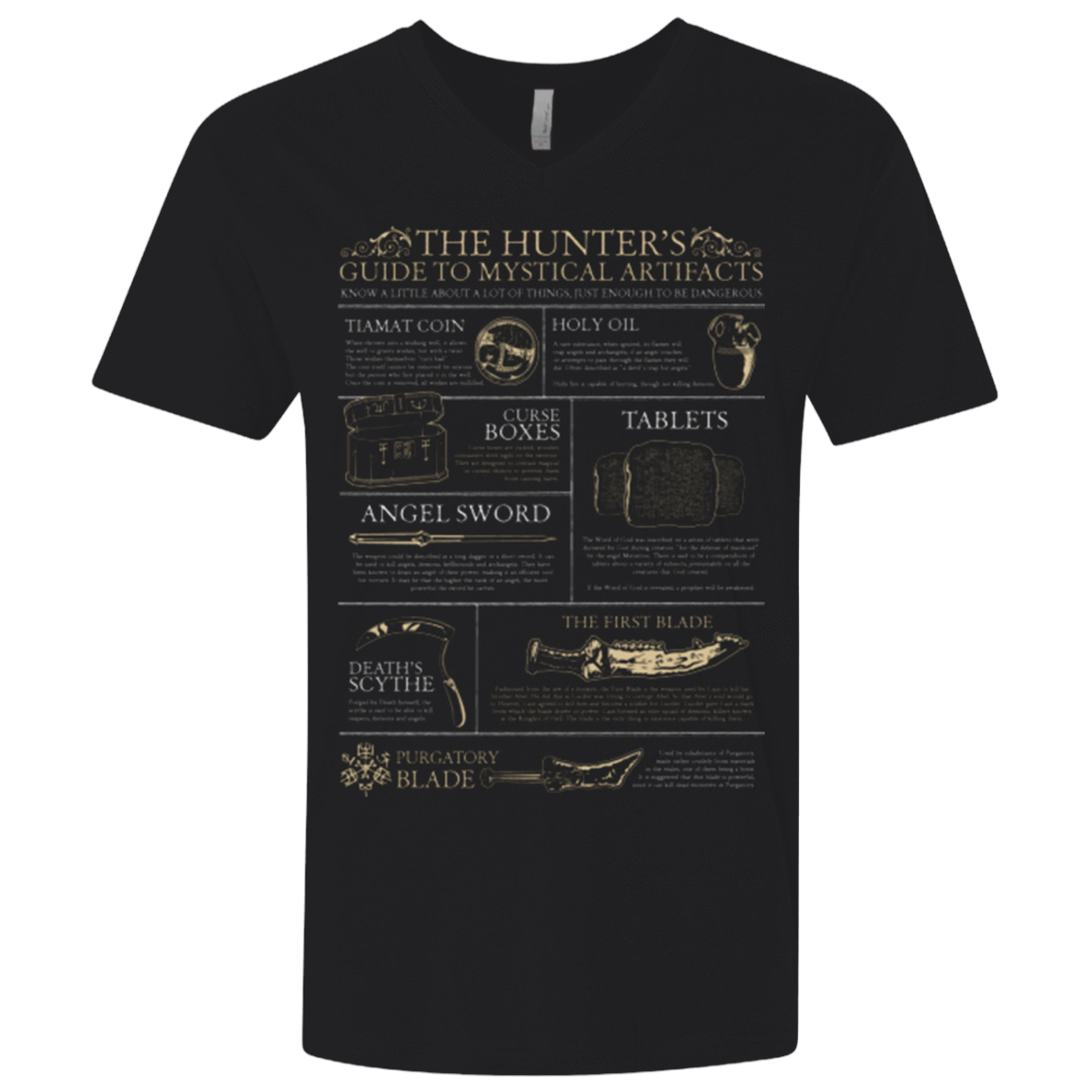 T-Shirts Black / X-Small Guide To Mystical Artifacts Men's Premium V-Neck