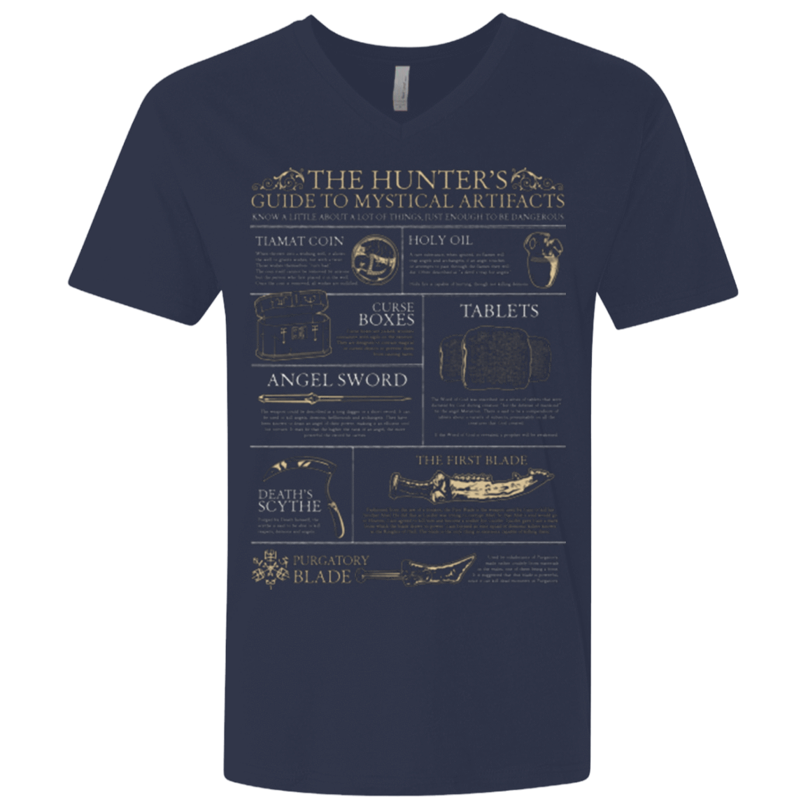 T-Shirts Midnight Navy / X-Small Guide To Mystical Artifacts Men's Premium V-Neck
