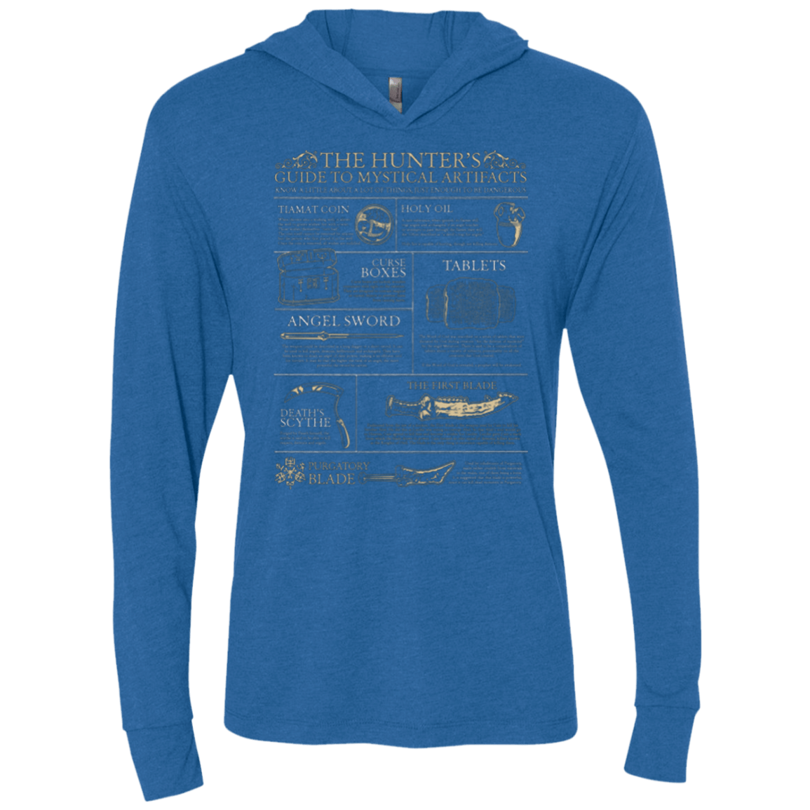 T-Shirts Vintage Royal / X-Small Guide To Mystical Artifacts Triblend Long Sleeve Hoodie Tee