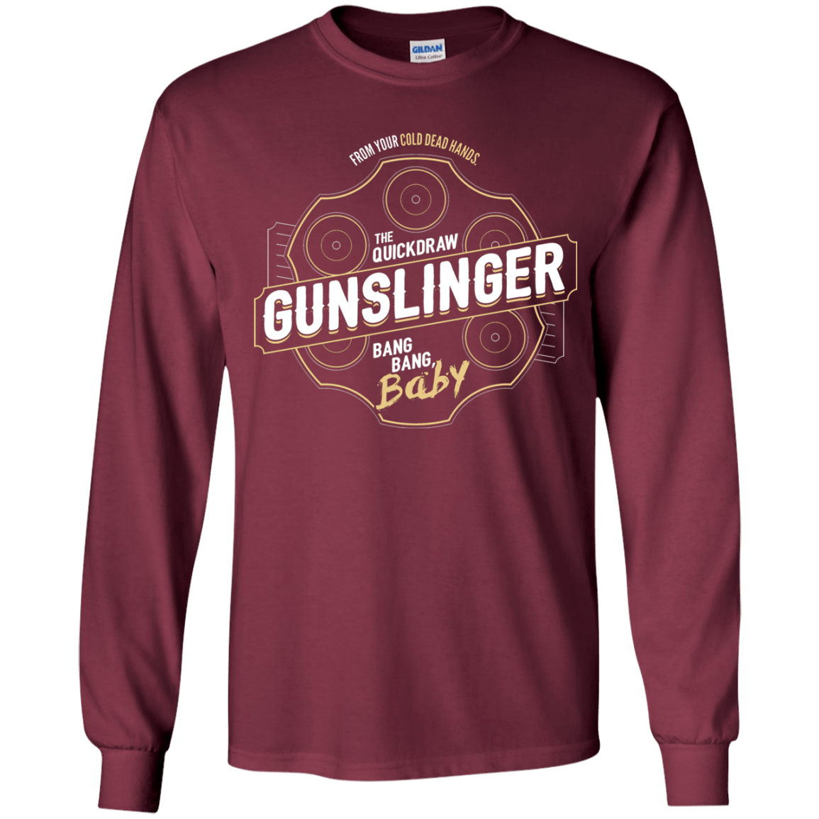 T-Shirts Maroon / YS Gunslinger Youth Long Sleeve T-Shirt
