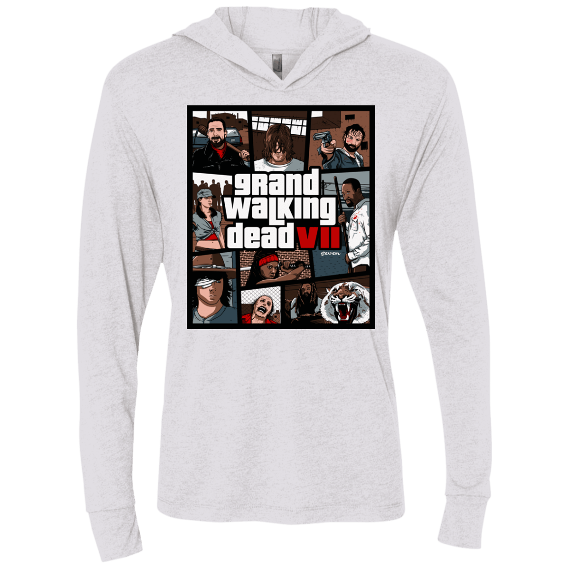 T-Shirts Heather White / X-Small GWD7 Triblend Long Sleeve Hoodie Tee