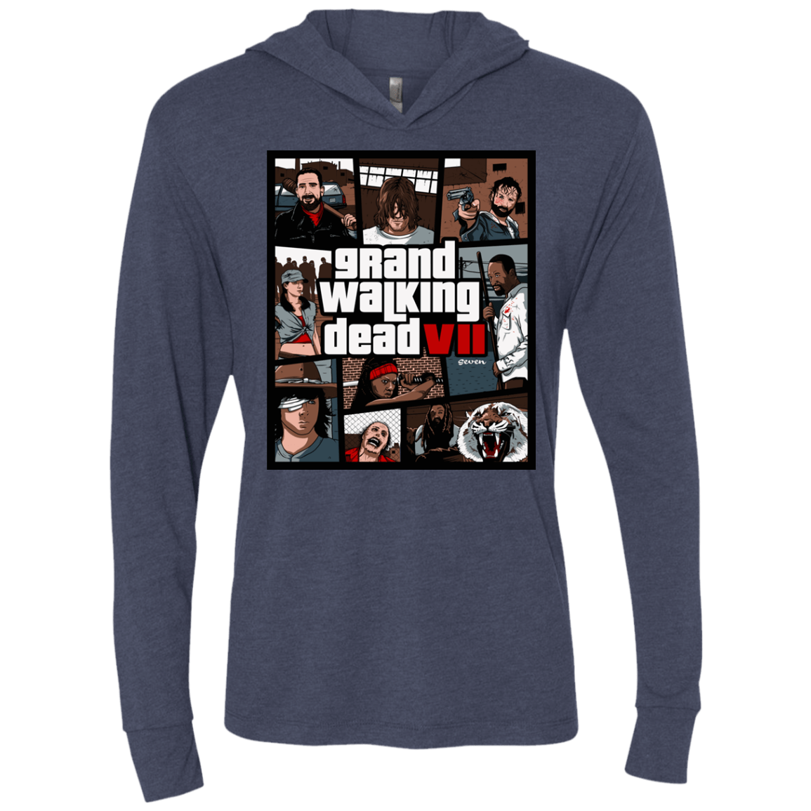 T-Shirts Vintage Navy / X-Small GWD7 Triblend Long Sleeve Hoodie Tee