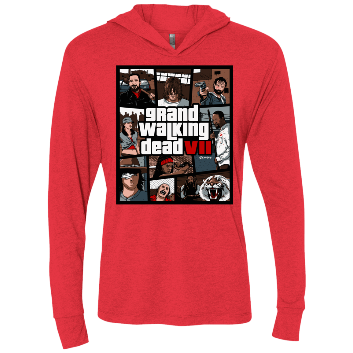 T-Shirts Vintage Red / X-Small GWD7 Triblend Long Sleeve Hoodie Tee