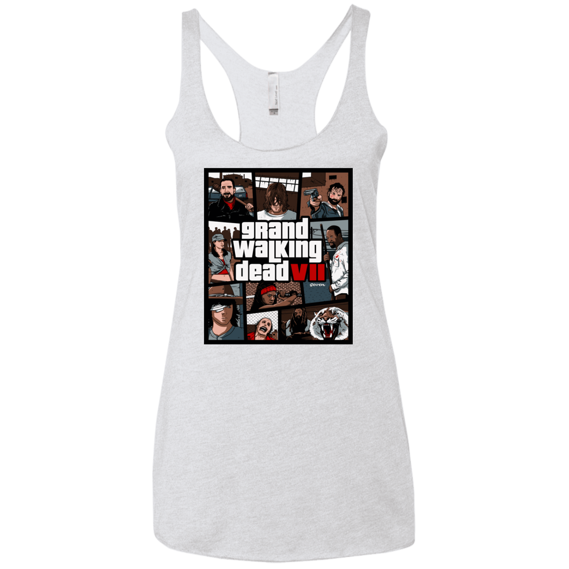 T-Shirts Heather White / X-Small GWD7 Women's Triblend Racerback Tank