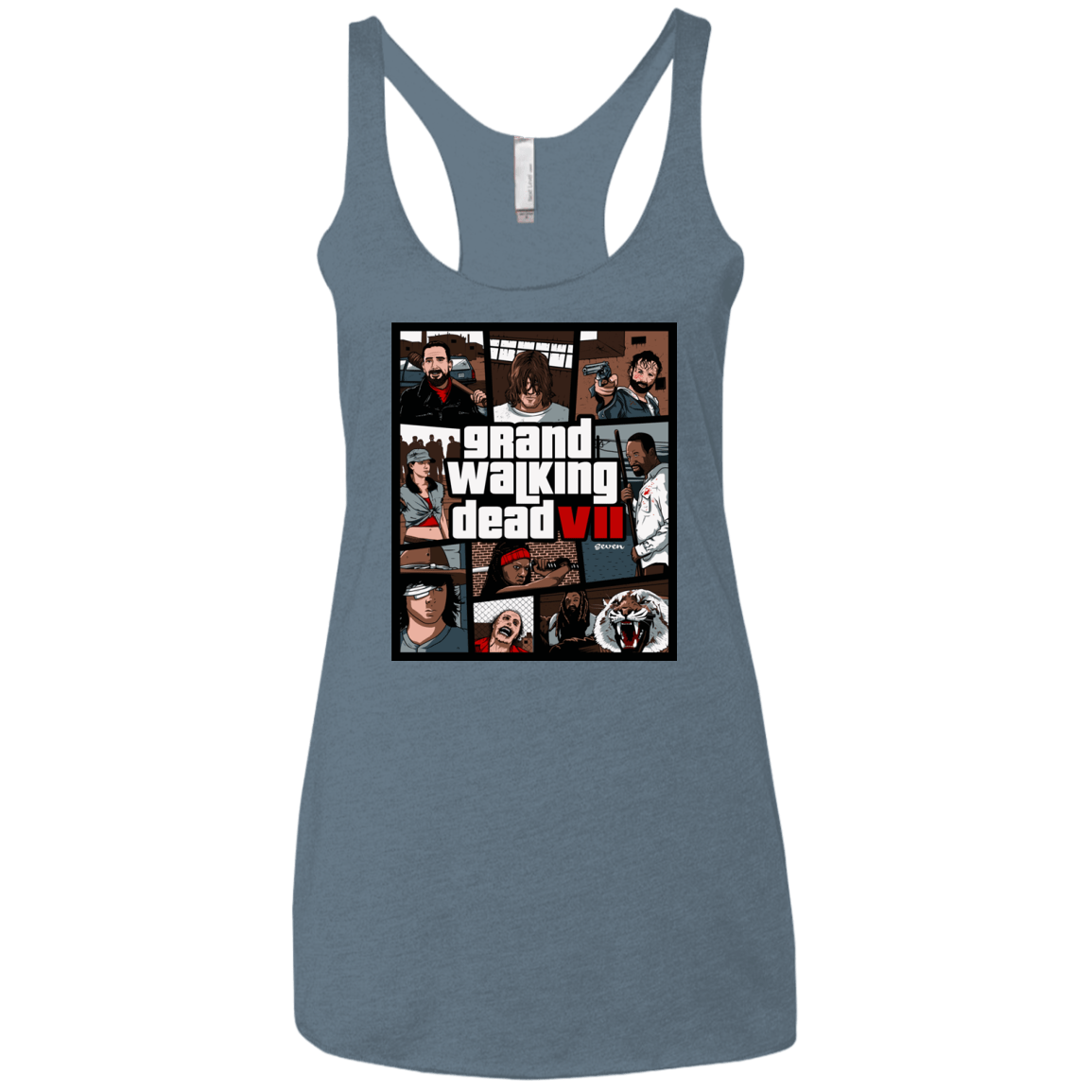 T-Shirts Indigo / X-Small GWD7 Women's Triblend Racerback Tank